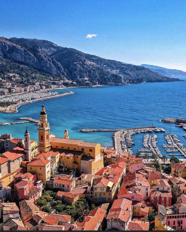 Le Vigia-Vue Mer-Terrasse-Climatisation-Parking Menton Exteriör bild