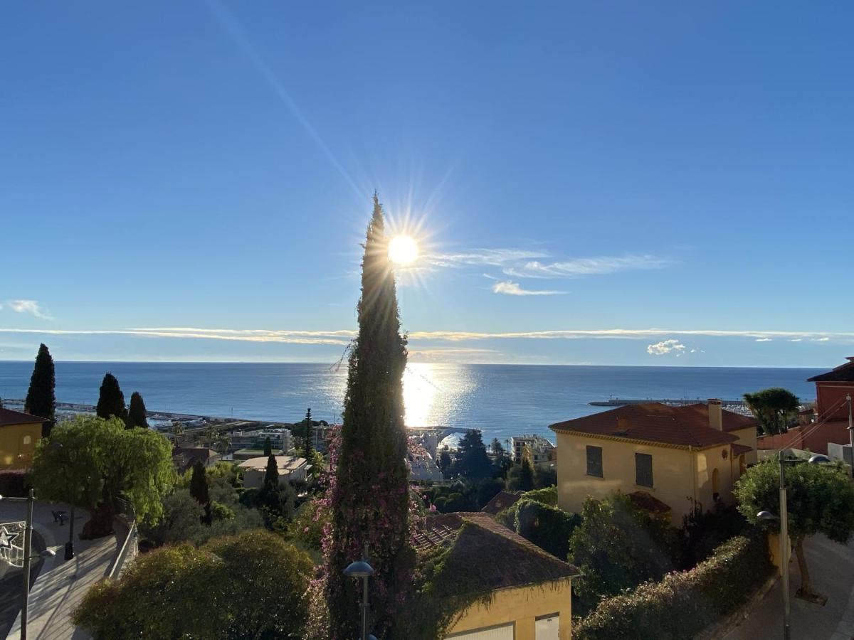 Le Vigia-Vue Mer-Terrasse-Climatisation-Parking Menton Exteriör bild