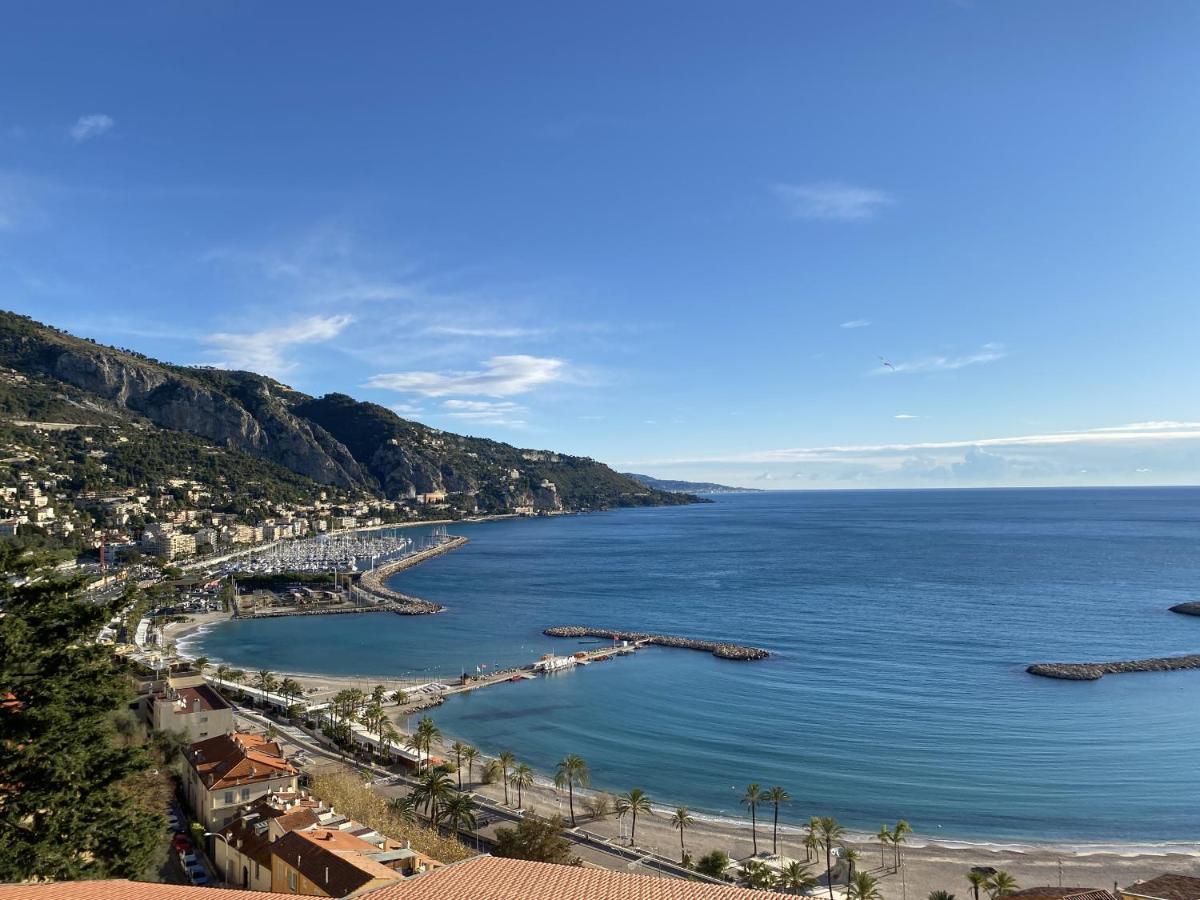 Le Vigia-Vue Mer-Terrasse-Climatisation-Parking Menton Exteriör bild