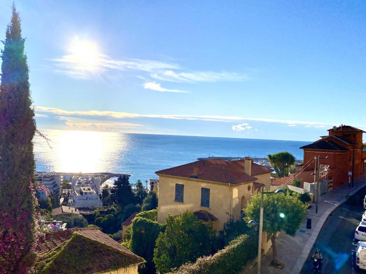 Le Vigia-Vue Mer-Terrasse-Climatisation-Parking Menton Exteriör bild