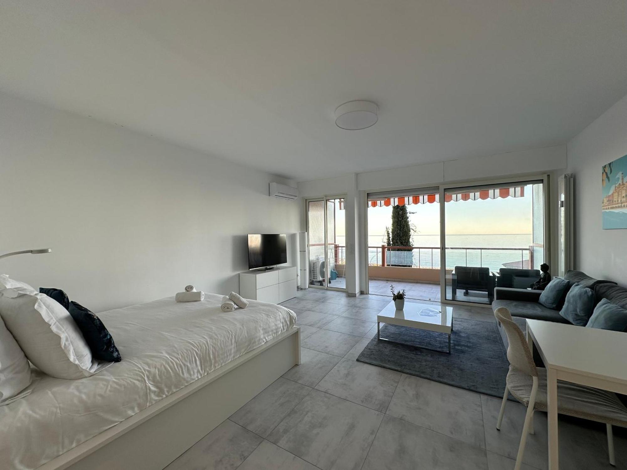 Le Vigia-Vue Mer-Terrasse-Climatisation-Parking Menton Exteriör bild